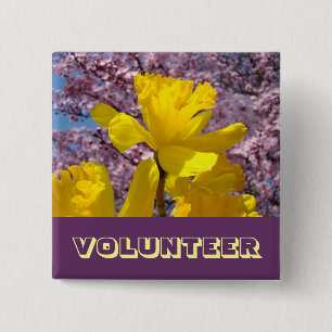 FREIWILLIGEN Buttons Frühlingsnarzissen Blumen Blü