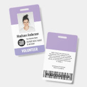 Freiwilligen-Foto-ID-Abzeichen mit Clip oder Korde Ausweis (Vorder- & Rückseite)