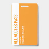 Freiwilligen-Name All Access Pass Veranstaltung ge Ausweis (Rückseite)