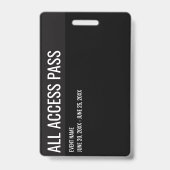 Freiwilligen-Name All Access Pass Veranstaltung gr Ausweis (Rückseite)
