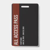 Freiwilligen-Name All-Access-Pass-Veranstaltung ro Ausweis (Rückseite)