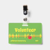 Freiwilligenschule grünes Abzeichen Ausweis (Vorderseite mit Clip)