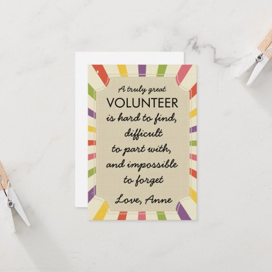 Freiwilligenwoche Karte (Vorderseite/Rückseite Beispiel)