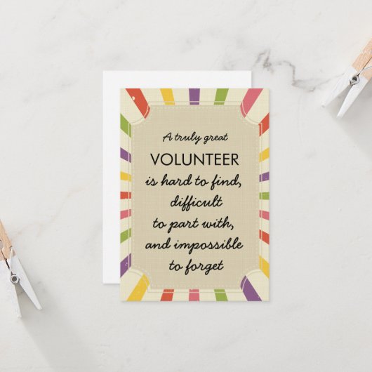 Freiwilligenwoche Karte (Vorderseite/Rückseite Beispiel)