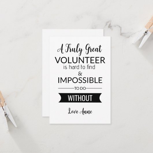 Freiwilligenwoche Karte (Vorderseite/Rückseite Beispiel)