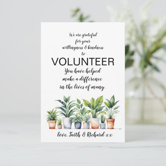 Freiwilligenwoche Karte (Stehend Vorderseite)