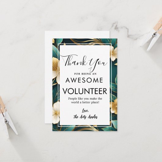 Freiwilligenwoche Karte (Vorderseite/Rückseite Beispiel)