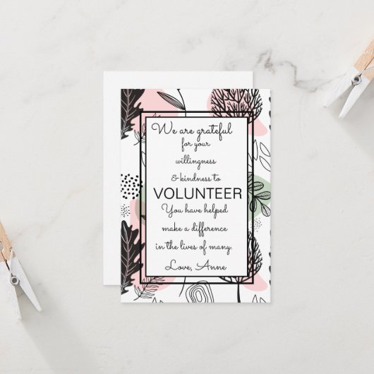 Freiwilligenwochenbäume Karte (Vorderseite/Rückseite Beispiel)