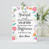 Freiwilligenwochenkarte Karte (Stehend Vorderseite)