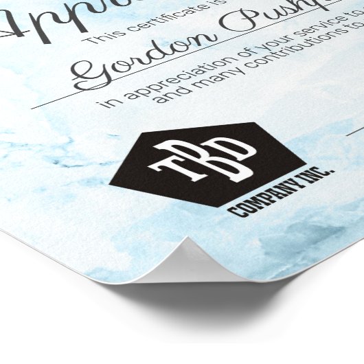 Freiwilligenzeugnis Poster (Ecke)