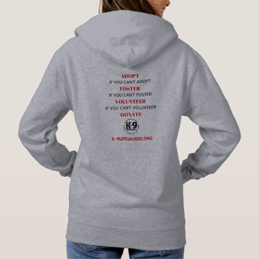 Freiwilliger Adoptier Foster Donate Hoodie (Rückseite)