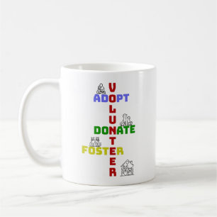 Freiwilliger Adoptier Spender Foster Animal Rescue Kaffeetasse