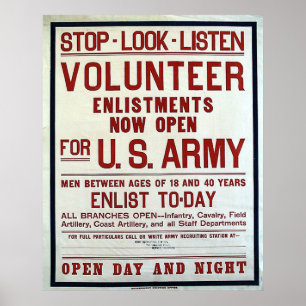 Freiwilliger - AMERIKANISCHE Armee Poster