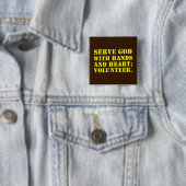 Freiwilliger Aufschlags-Gott mit Händen u. Herzen Button (Beispiel)