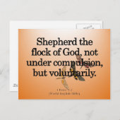 Freiwilliger Dienst 1 Peter 5-2 Postkarte (Vorne/Hinten)