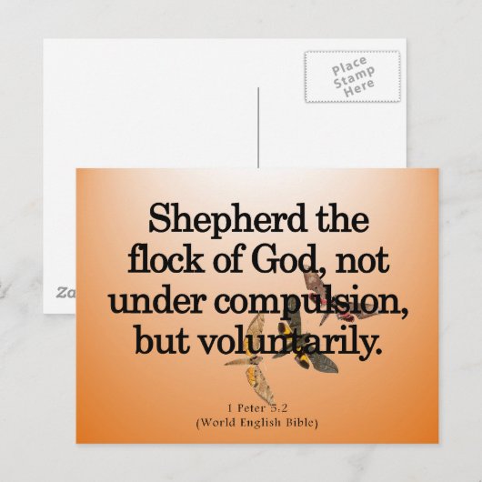 Freiwilliger Dienst 1 Peter 5-2 Postkarte (Vorne/Hinten)