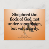 Freiwilliger Dienst 1 Peter 5-2 Postkarte (Vorderseite)