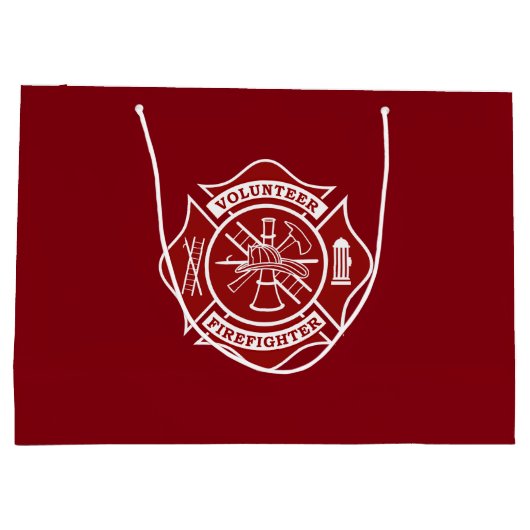 Freiwilliger Feuerwehrmann-große Geschenk-Tasche Große Geschenktüte (Rückseite)