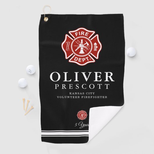 Freiwilliger Feuerwehrmann | Malteser Kreuzsymbol  Golfhandtuch (Insitu)