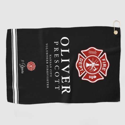 Freiwilliger Feuerwehrmann | Malteser Kreuzsymbol Golfhandtuch (Horizontal)