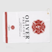 Freiwilliger Feuerwehrmann | Malteser Kreuzsymbol Golfhandtuch (Horizontal)