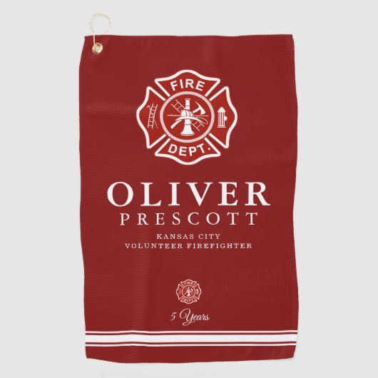 Freiwilliger Feuerwehrmann | Maltesisches Kreuzsym Golfhandtuch (Vorderseite)