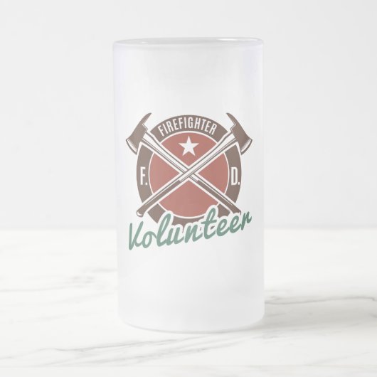 Freiwilliger Feuerwehrmann Mattglas Bierglas (Mittel)