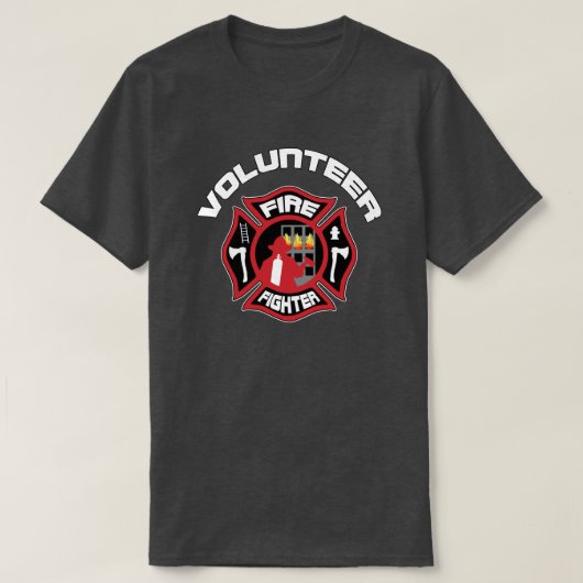 Freiwilliger Feuerwehrmann Modernes Abzeichen T-Shirt (Design vorne)