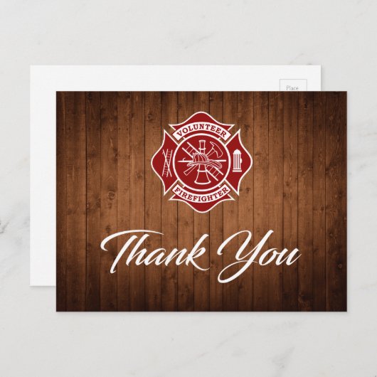 Freiwilliger Feuerwehrmann Vielen Dank Postcard Postkarte (Vorne/Hinten)