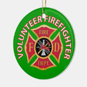 Freiwilliger Firefighter Custom Keramikornament (Links)