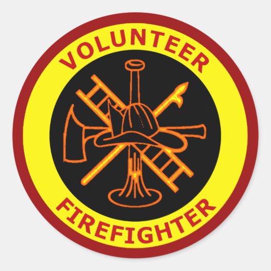 FREIWILLIGER FIREFIGHTER RUNDER AUFKLEBER (Vorderseite)
