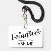 Freiwilliger Fragte mir Name Ausweis (Vorderseite mit Lanyard)
