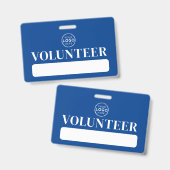 Freiwilliger für Blaue Logos Ausweis (Vorder- & Rückseite)