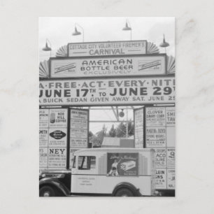 Freiwilliger Karneval in Fireman, 1940er Postkarte