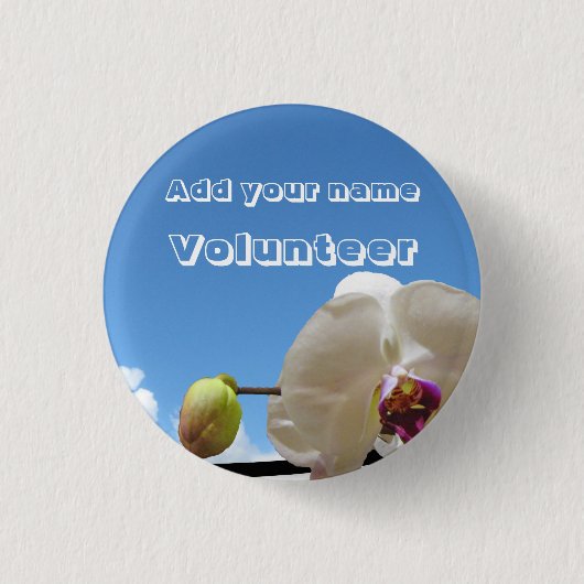 Freiwilliger Orchideen-Knopf Button (Vorderseite)