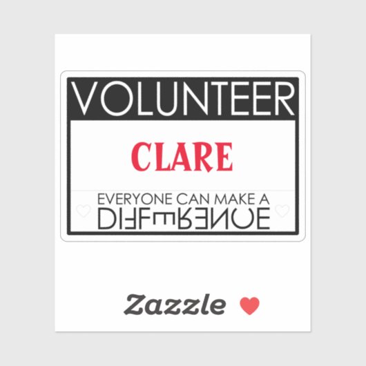 Freiwilliger Personalisierter Textname Aufkleber (Blatt)