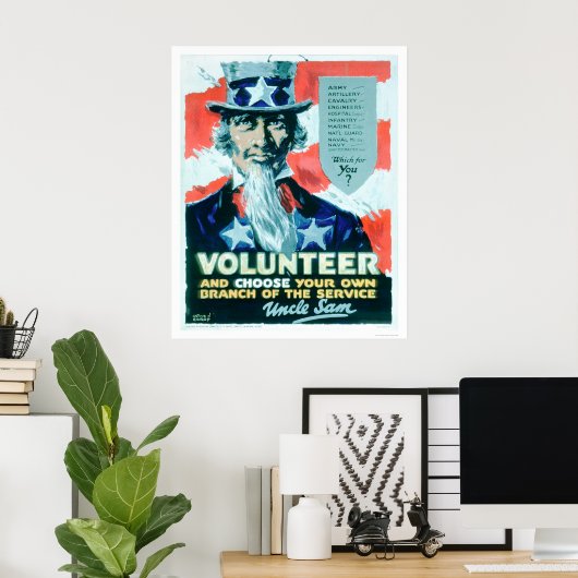 Freiwilliger und wählen Sie Ihre Zweigniederlassun Poster (Heimbüro)