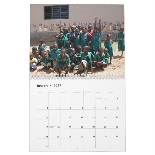 Freiwilliges Afrika - besonders angefertigt Kalender (Jan 2027)