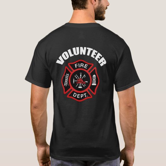 Freiwilliges Feuerwehrmann-Abzeichen T-Shirt (Rückseite)