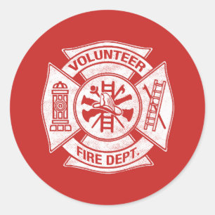 Freiwilliges Feuerwehrmann-Aufkleber-Rot Runder Aufkleber