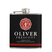 Freiwilliges Malteserkreuz-Gewohnheits-Schwarzes Flachmann (Vorderseite)