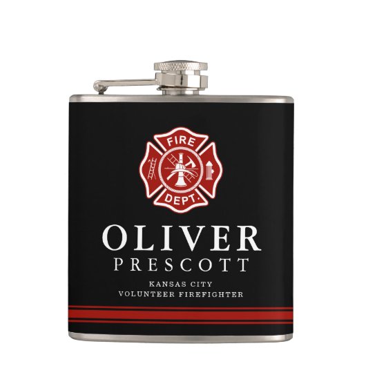 Freiwilliges Malteserkreuz-Gewohnheits-Schwarzes Flachmann (Vorderseite)