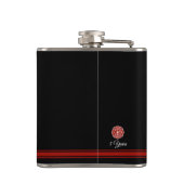 Freiwilliges Malteserkreuz-Gewohnheits-Schwarzes Flachmann (Rückseite)