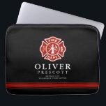 Freiwilliges Malteserkreuz-Symbol-Schwarzes des Laptopschutzhülle<br><div class="desc">Ein themenorientierter schwarzer Laptopkasten des kundenspezifischen Feuerwehrmanns stellte zum freiwilligen Feuerwehrmann her.  Das Malteserkreuz ist Vertreter der amerikanischen Feuerwehrmänner und der Feuerrettung.</div>