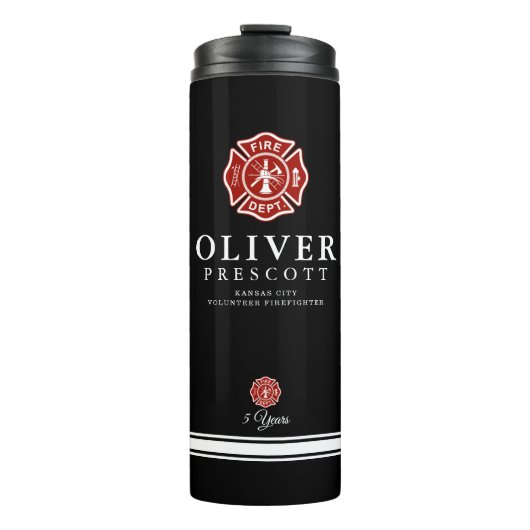 Freiwilliges Malteserkreuz-Symbol-Schwarzes des Thermosbecher (Vorderseite)