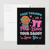 Freiwürfe oder rosa Schleifen Daddy liebt dich Postkarte (Vorne/Hinten)