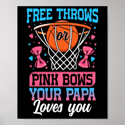 Freiwürfe oder rosa Schleifen Dein Papa liebt dich Poster (Vorne)