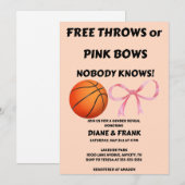 Freiwürfe oder rosa Schleifen - Geschlechtsenthüll Einladung (Vorne/Hinten)