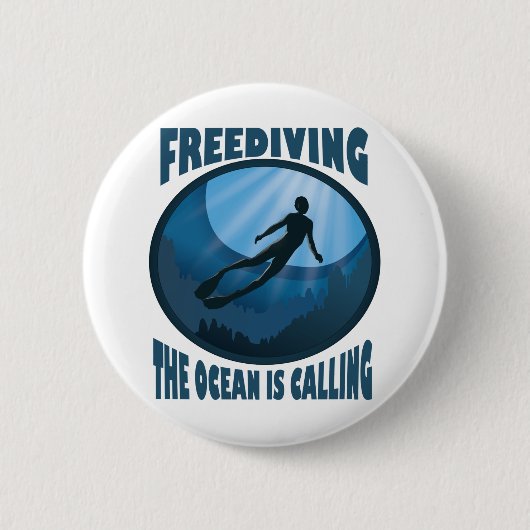 Freizeit - Der Ozean nennt Unterwassertaucher Button (Vorderseite)