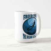Freizeit - Der Ozean nennt Unterwassertaucher Kaffeetasse (VorderseiteRechts)